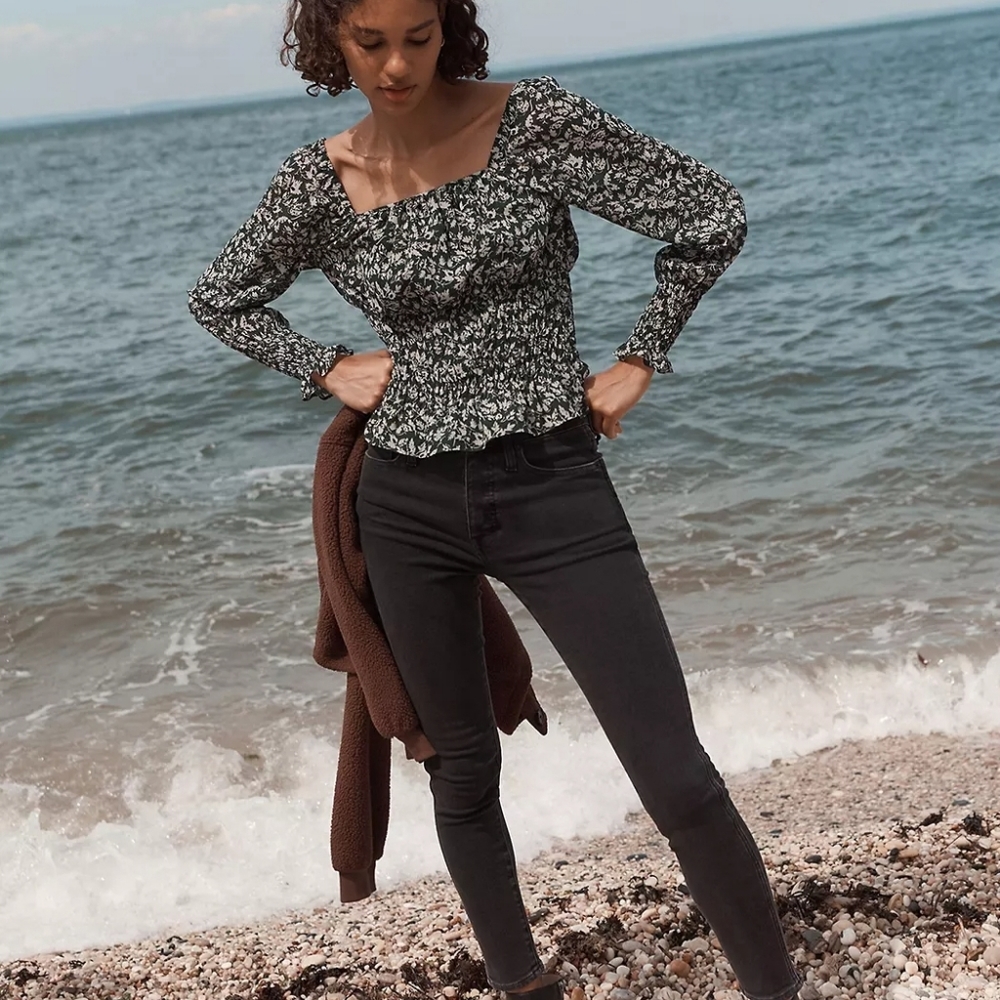 MADEWELL Inch High Rise Black Skinny Jeans - Picture 1 of 10